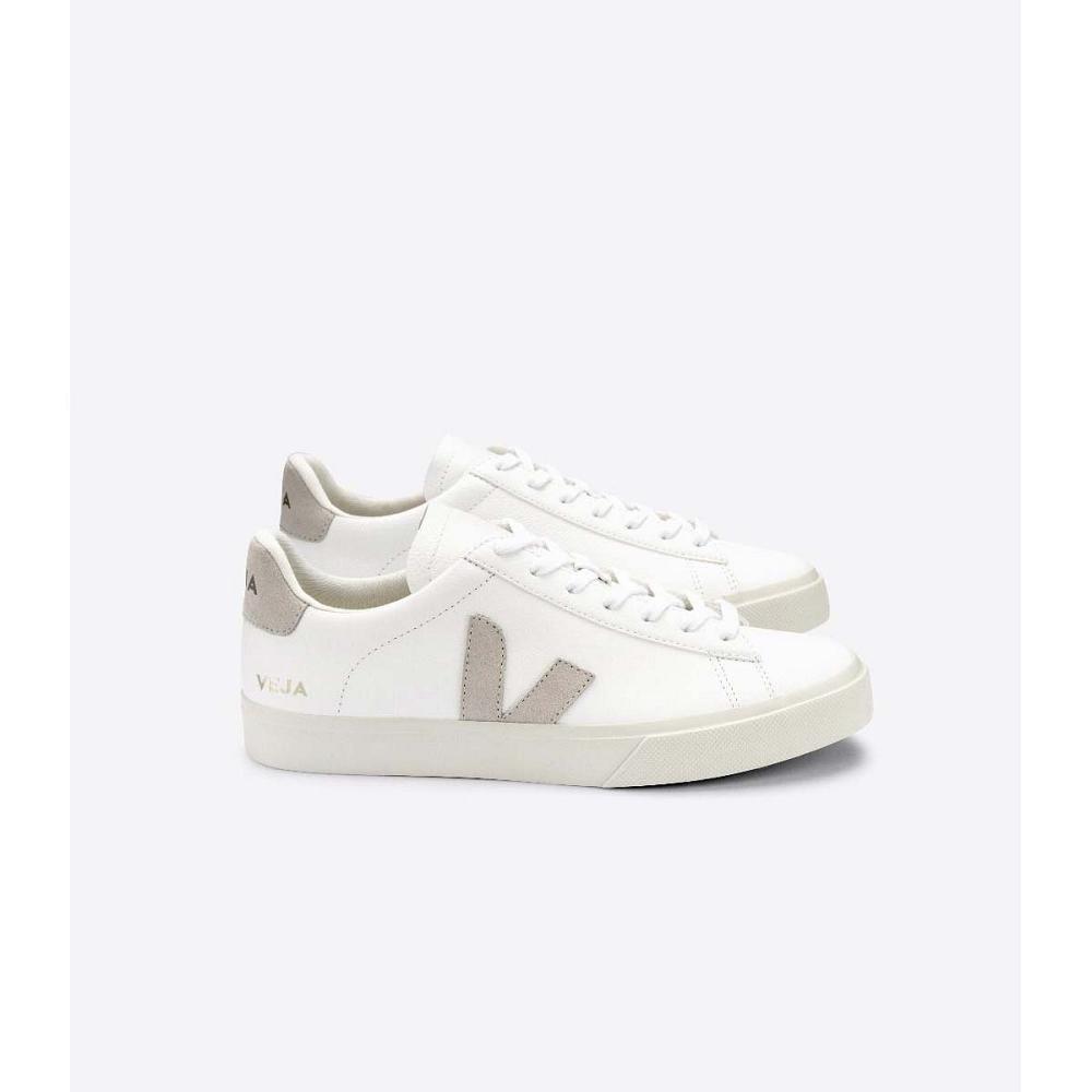 Women\'s Veja CAMPO CHROMEFREE Low Tops Sneakers White/Beige | ZA 594JPQ